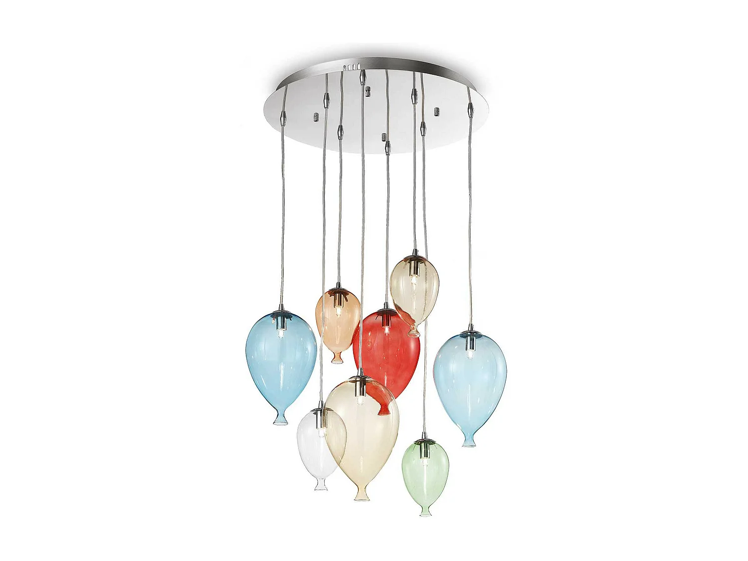 Ideal Lux Clown - 8 licht Medium Balloon Cluster Anhänger Mehrfarbig, G9