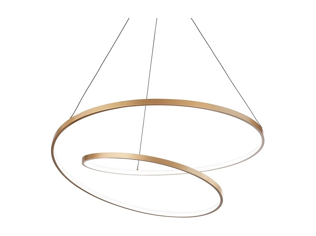 Ideal Lux OZ Dimmbare Swirl 80cm integrierte LED-Pendel-Deckenleuchte Messing, 3000K