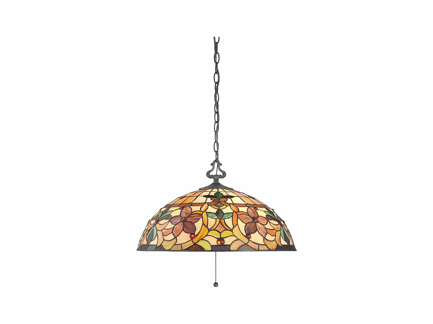 Elstead Kami Luminaire suspendu Tiffany à 3 ampoules, bronze vintage, E27