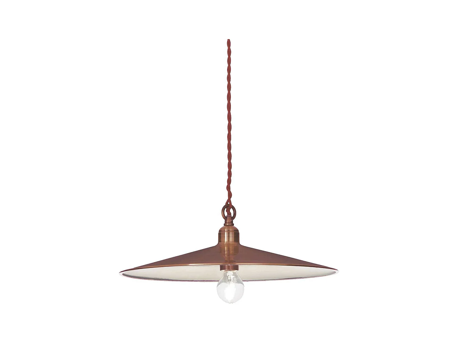 Ideal Lux Cantina Luminaire suspendu à 1 ampoule, grand dôme, cuivre, E27