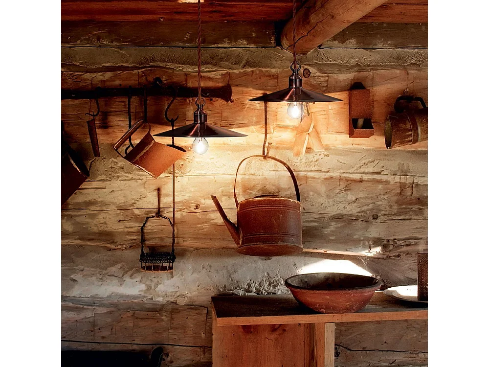 Ideal Lux Cantina - Sospensione a soffitto a 1 luce grande cupola rame, E27