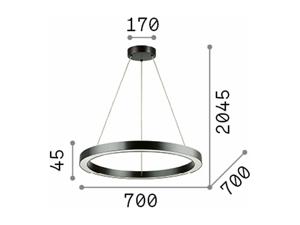Ideal Lux Oracle Grand plafonnier LED intégré noir 3000K