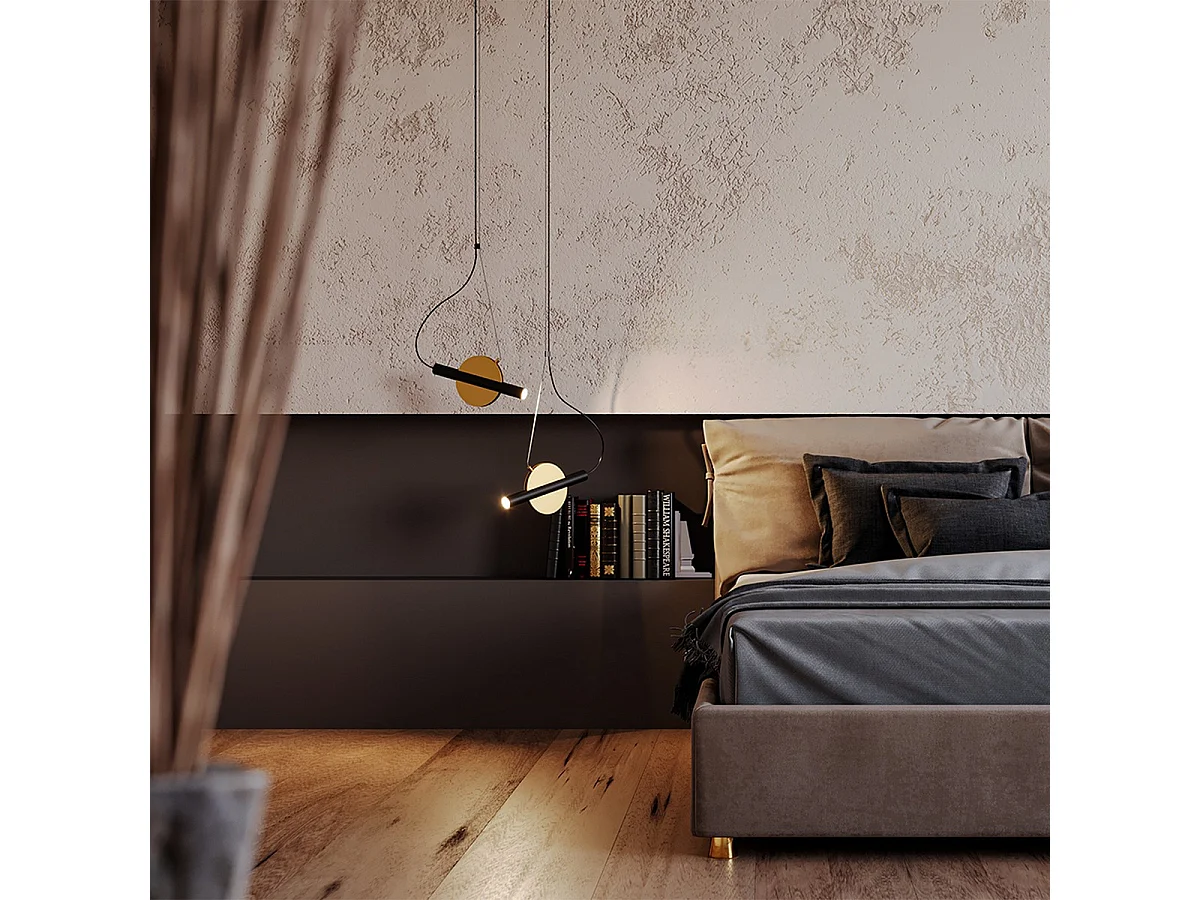 Maytoni Enigma Moderna lámpara de techo colgante LED integrada latón 3000K