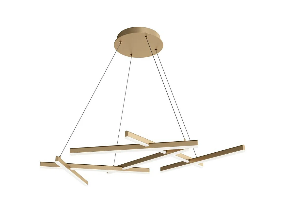 Maytoni Line Plafonnier suspendu moderne intégré or mat, 4000K