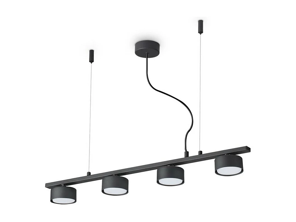 Ideal Lux MINOR Suspension linéaire intérieure à 4 lumières, noir