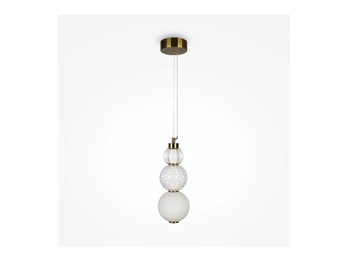 Maytoni Collar Moderne integrierte LED-Pendel-Deckenleuchte Gold 3000K
