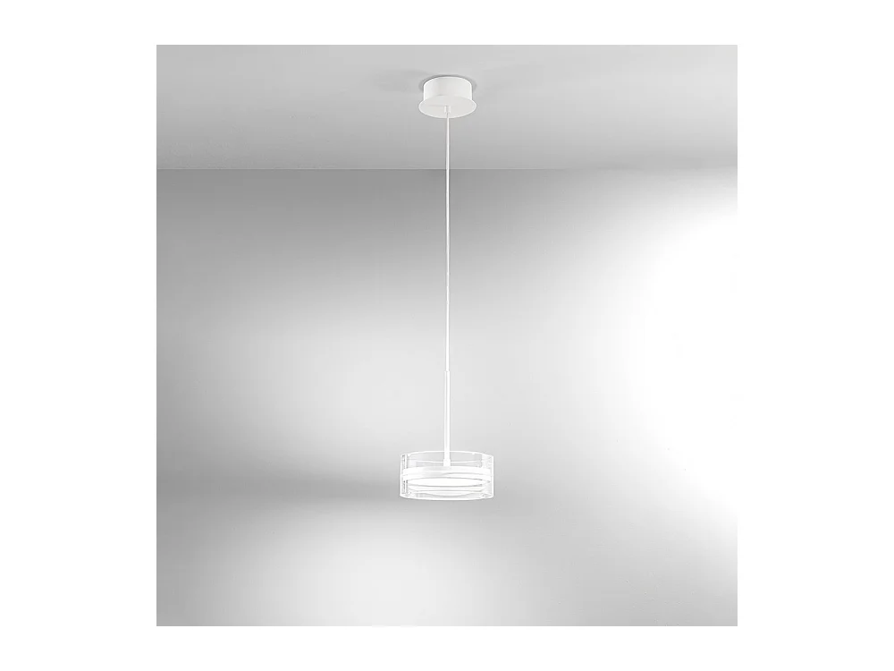 Lampadario A Sospensione Contemporaneo Aere Alluminio Bianco Led Integrato 14W