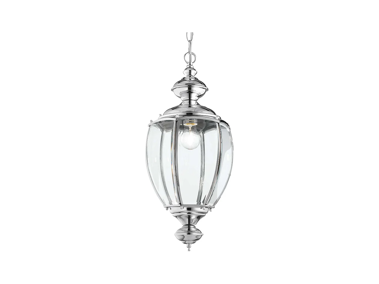 Ideal Lux Norma - 1 Licht Deckenlaterne Anhänger Chromglas, E27