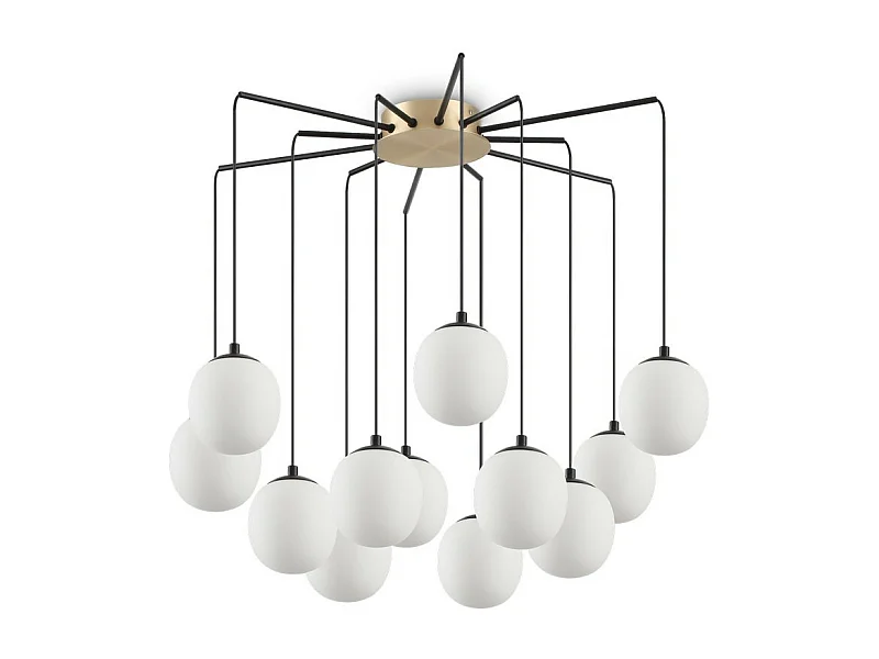 Ideal Lux RHAPSODY - Lámpara colgante de techo en racimo para interiores, 12 luces, Negro, G9