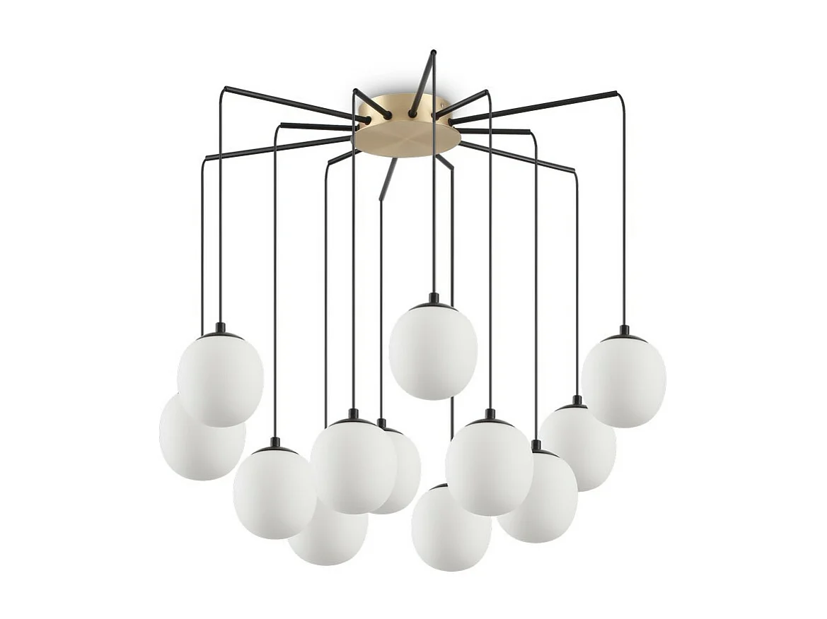 Ideal Lux RHAPSODY - Lampada a sospensione a soffitto a grappolo per interni 12 luci nera, G9