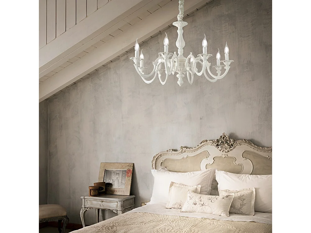 Ideal Lux Justine - Lámpara colgante de 8 luces Blanco