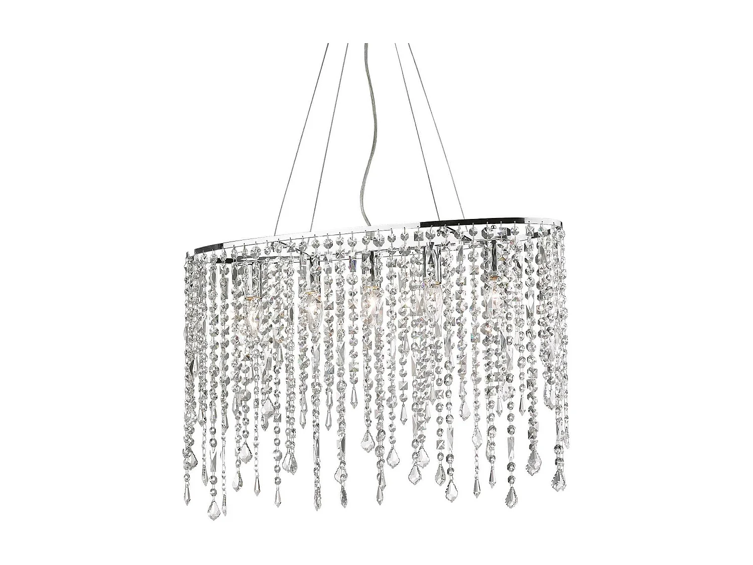 Ideal Lux Rain Clear - Sospensione a soffitto grande a 5 luci Cromo, E14