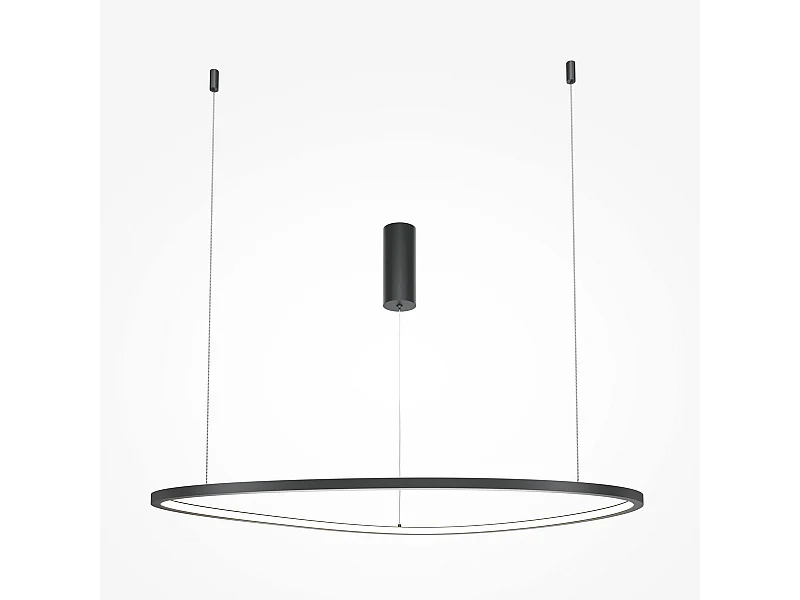 Maytoni Glint Moderna plafoniera a sospensione LED integrata nera, 80cm 3000K