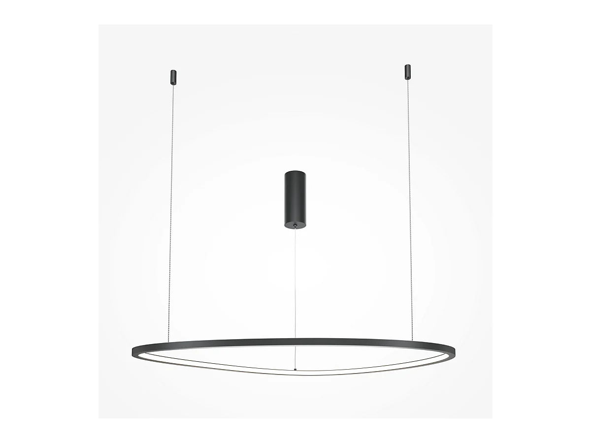 Maytoni Glint Moderne integrierte LED-Pendel-Deckenleuchte Schwarz, 80cm 3000K