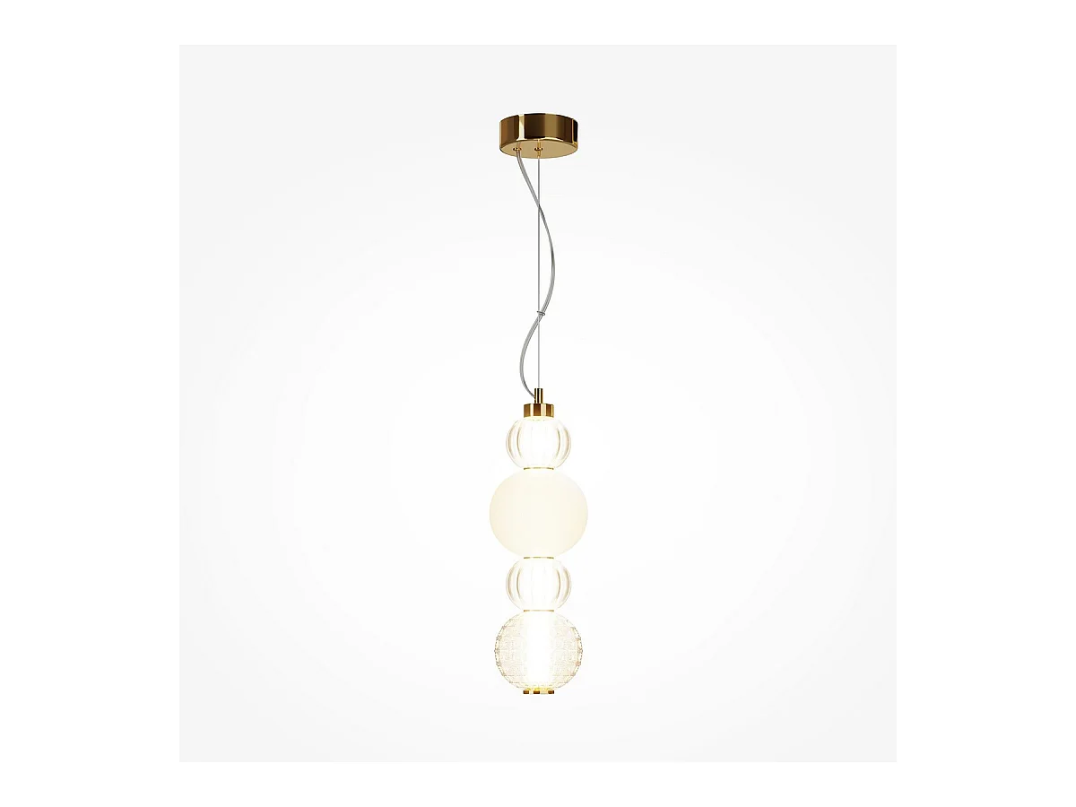 Maytoni Collar Plafonnier suspendu moderne et mince doré LED intégrée 3000K