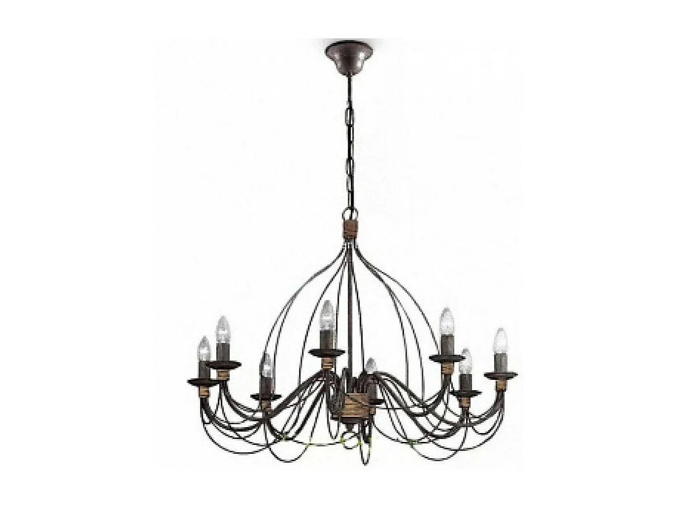 Ideal Lux Corte - Lampadario a 8 luci con finitura marrone ruggine, attacco E14