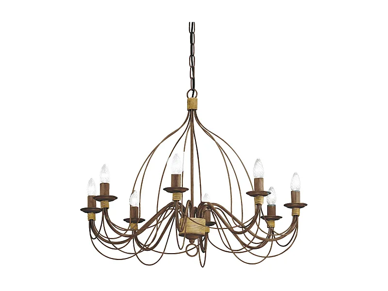 Ideal Lux Corte - 8 licht Kronleuchter Rust Brown Finish, E14