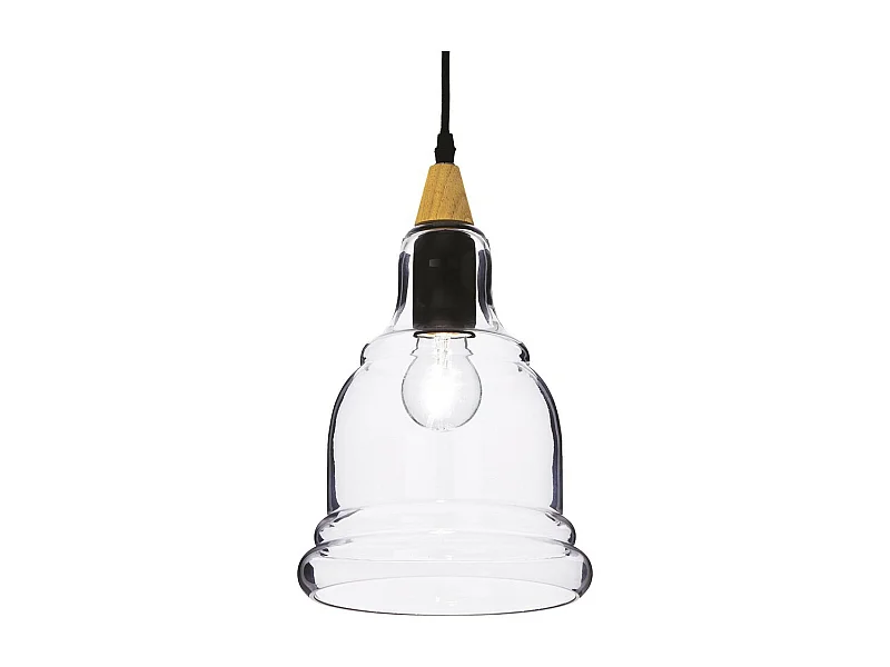 Ideal Lux Gretel Plafonnier à 1 ampoule noir, verre transparent, E27