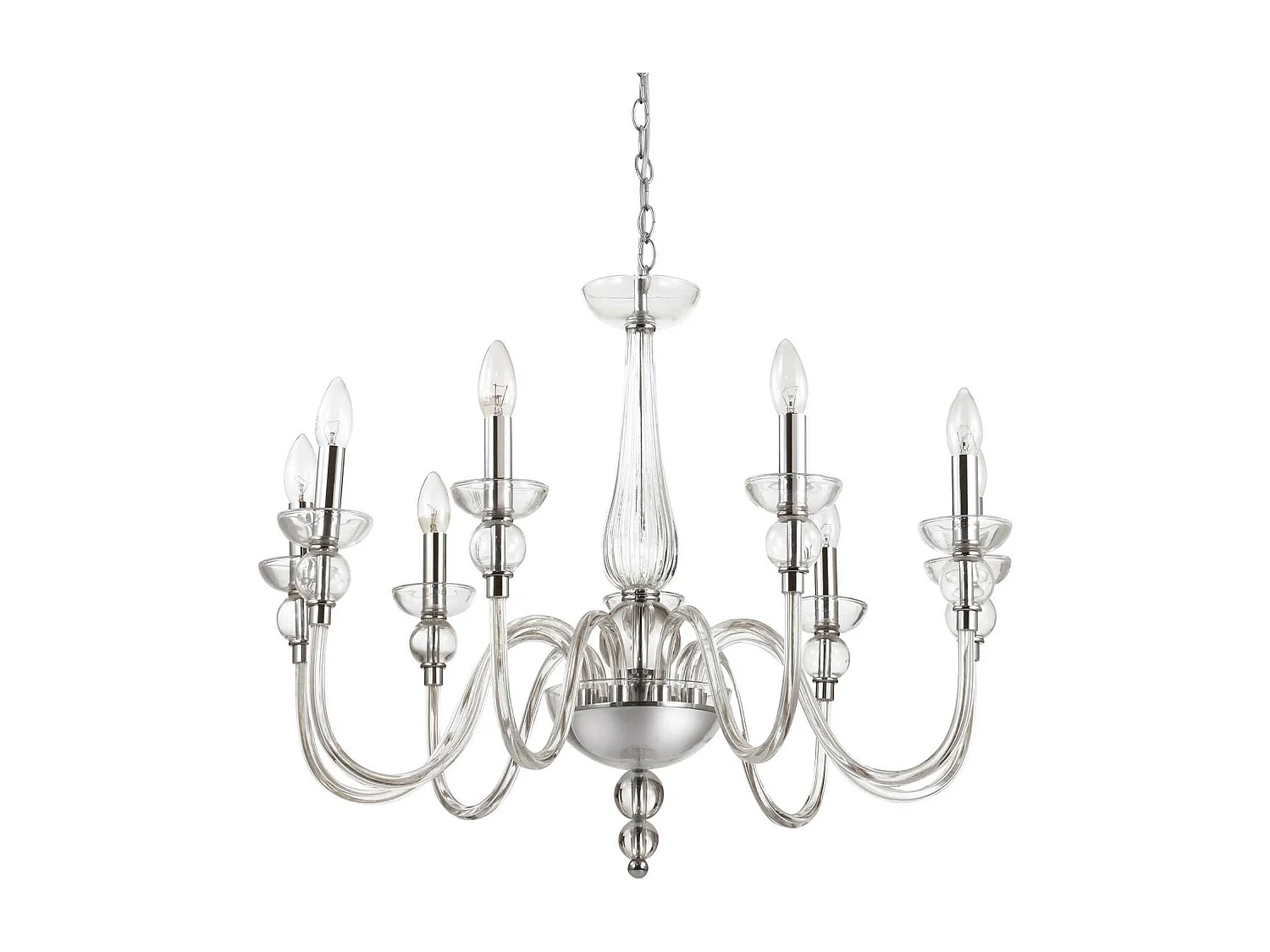 Ideal Lux Doge - Lampadario a 9 luci in vetro trasparente, E14