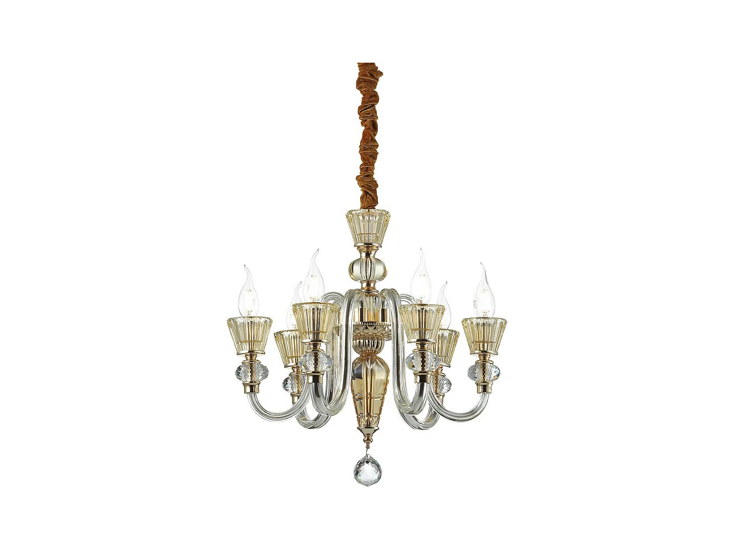 Ideal Lux Strauss Lustre à 6 ampoules au fini or rose, E14