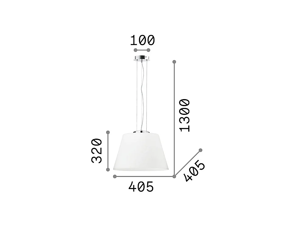 Ideal Lux Cylinder - Sospensione a soffitto a cupola grande 1 luce bianca, E27