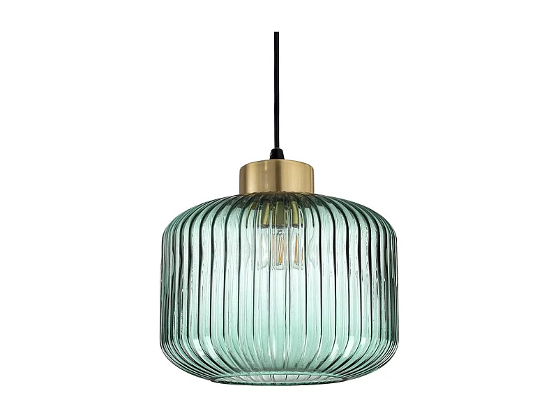 Sospensione Vintage-Decò Mint-2 Metallo Verde 1 Luce E27