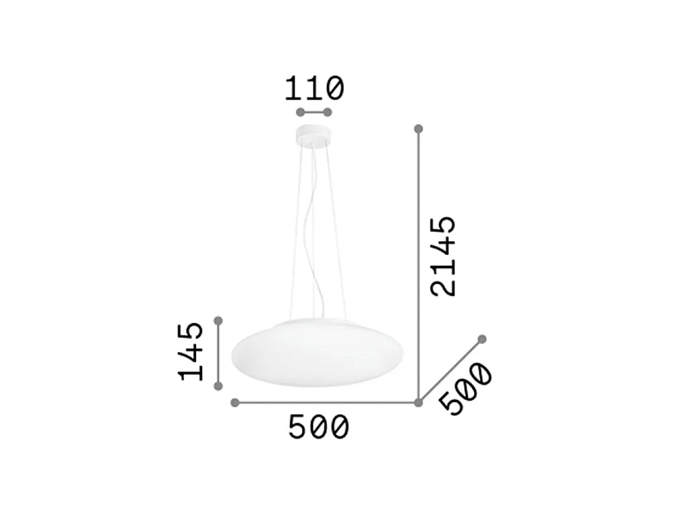 Ideal Lux Smarties Bianco Luminaire suspendu moyen à 3 ampoules, blanc, E27