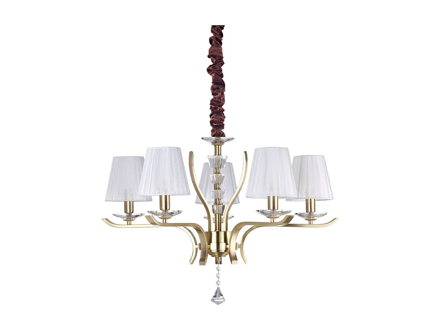 Ideal Lux Pegaso - 5 Licht Multi Arm Pendelleuchte Satin Messing