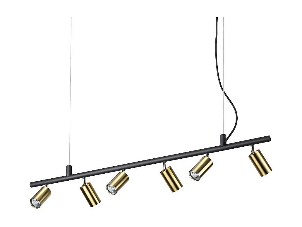 Ideal Lux DYNAMITE - Faretto da Interno Soffitto Lampada a Sospensione 6 Luci Ottone Satinato, GU10