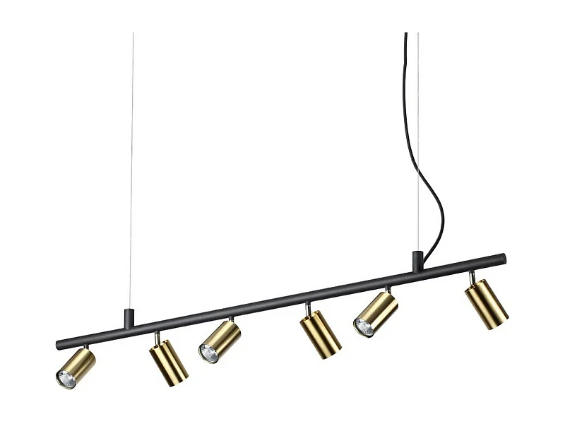 Ideal Lux DYNAMITE - Faretto da Interno Soffitto Lampada a Sospensione 6 Luci Ottone Satinato, GU10