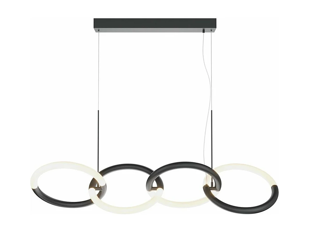 Lampadario A Sospensione Moderno Node Metallo Nero 4 Luci Led 40W