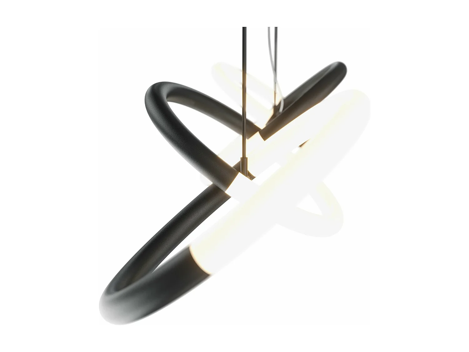 Lampadario A Sospensione Moderno Node Metallo Nero 4 Luci Led 40W