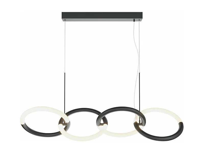 Lampadario A Sospensione Moderno Node Metallo Nero 4 Luci Led 40W