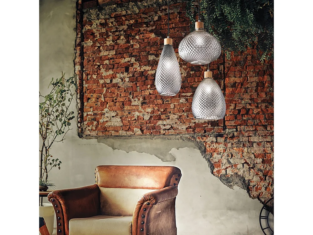 Ideal Lux BERGEN-3 - Lámpara colgante de techo tipo domo para interior 1 gris claro, E27