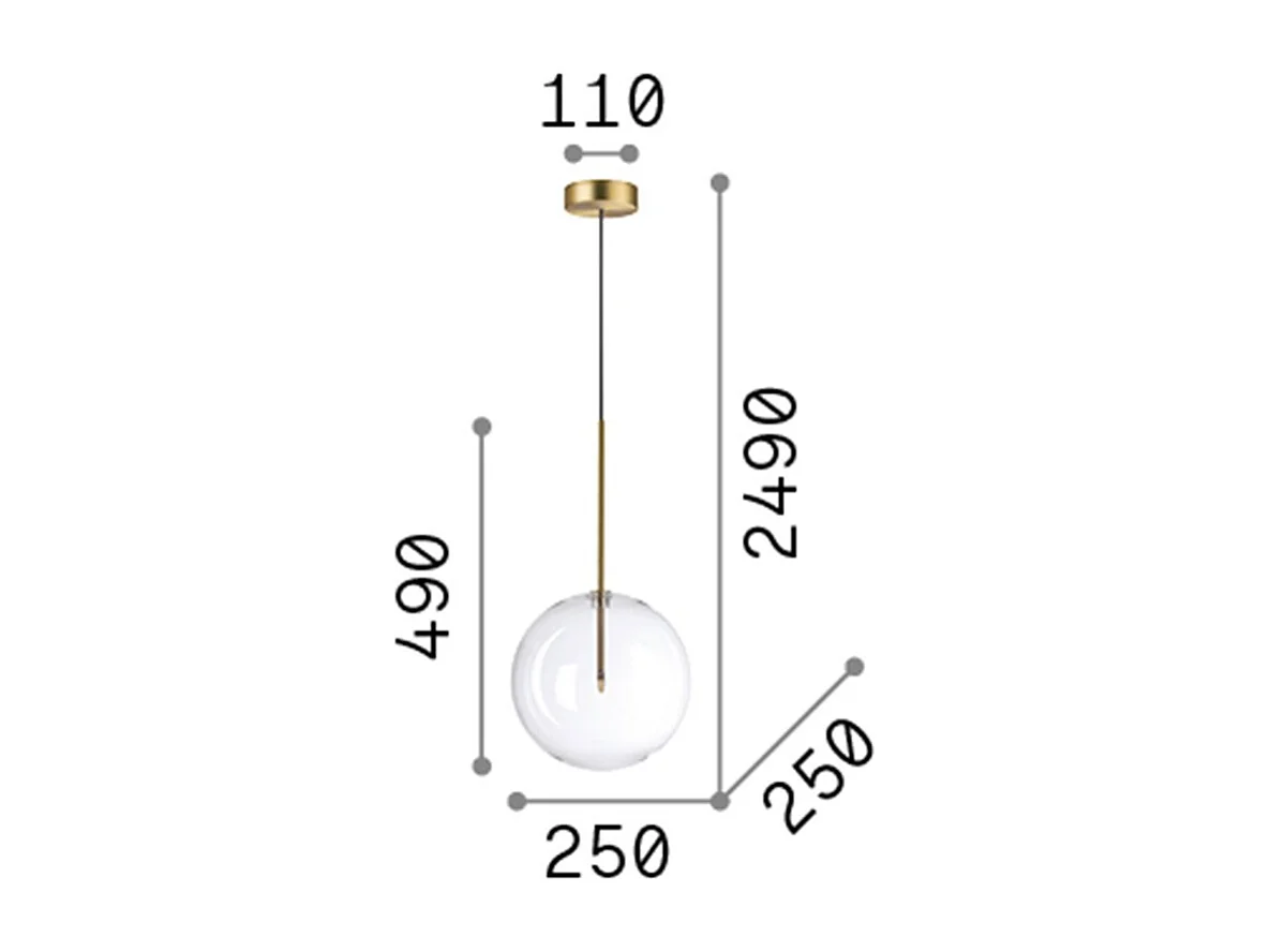 Ideal Lux EQUINOXE Plafonnier Globe 25cm Chrome