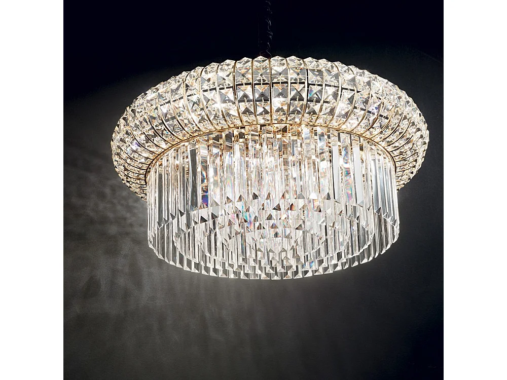 Lampadario Classico Nabucco Metallo Oro 16 Luci E14