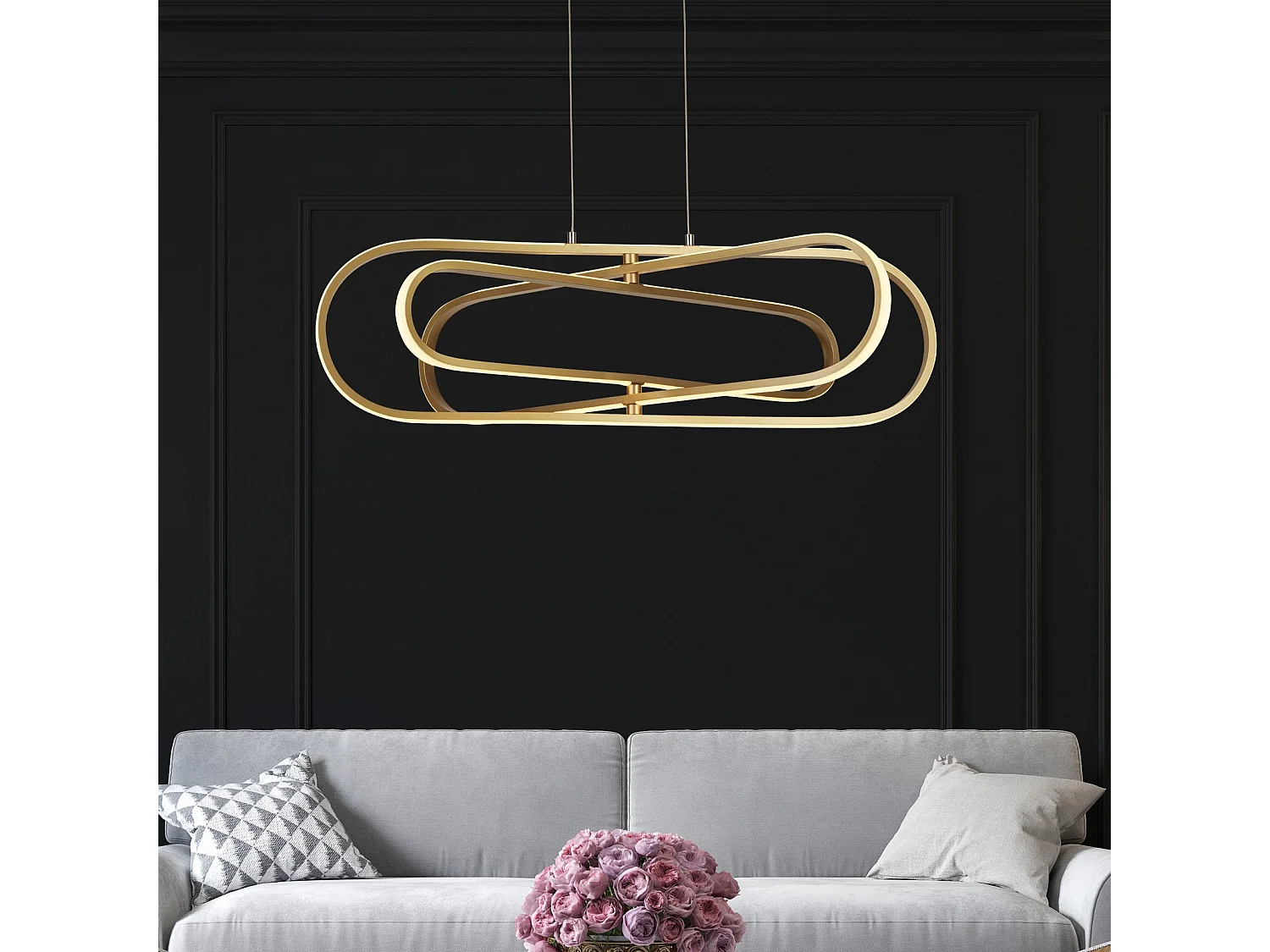 Lampadario Moderno Clip Acciaio Oro Bianco Led 52,51W 3000 - 4500 - 6500K