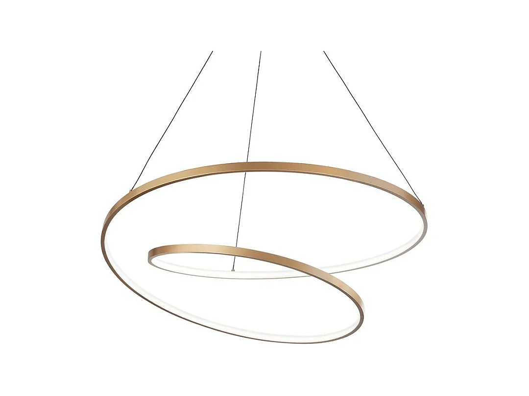 Suspension intégrée LED Swirl décorative dorée, 3000K