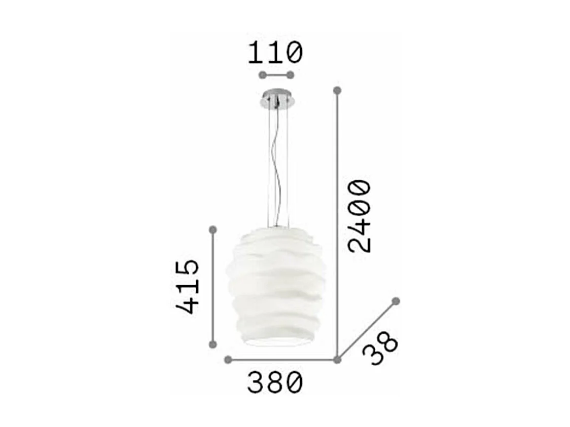 Ideal Lux Karma Suspension à 1 lumière, blanc, E27