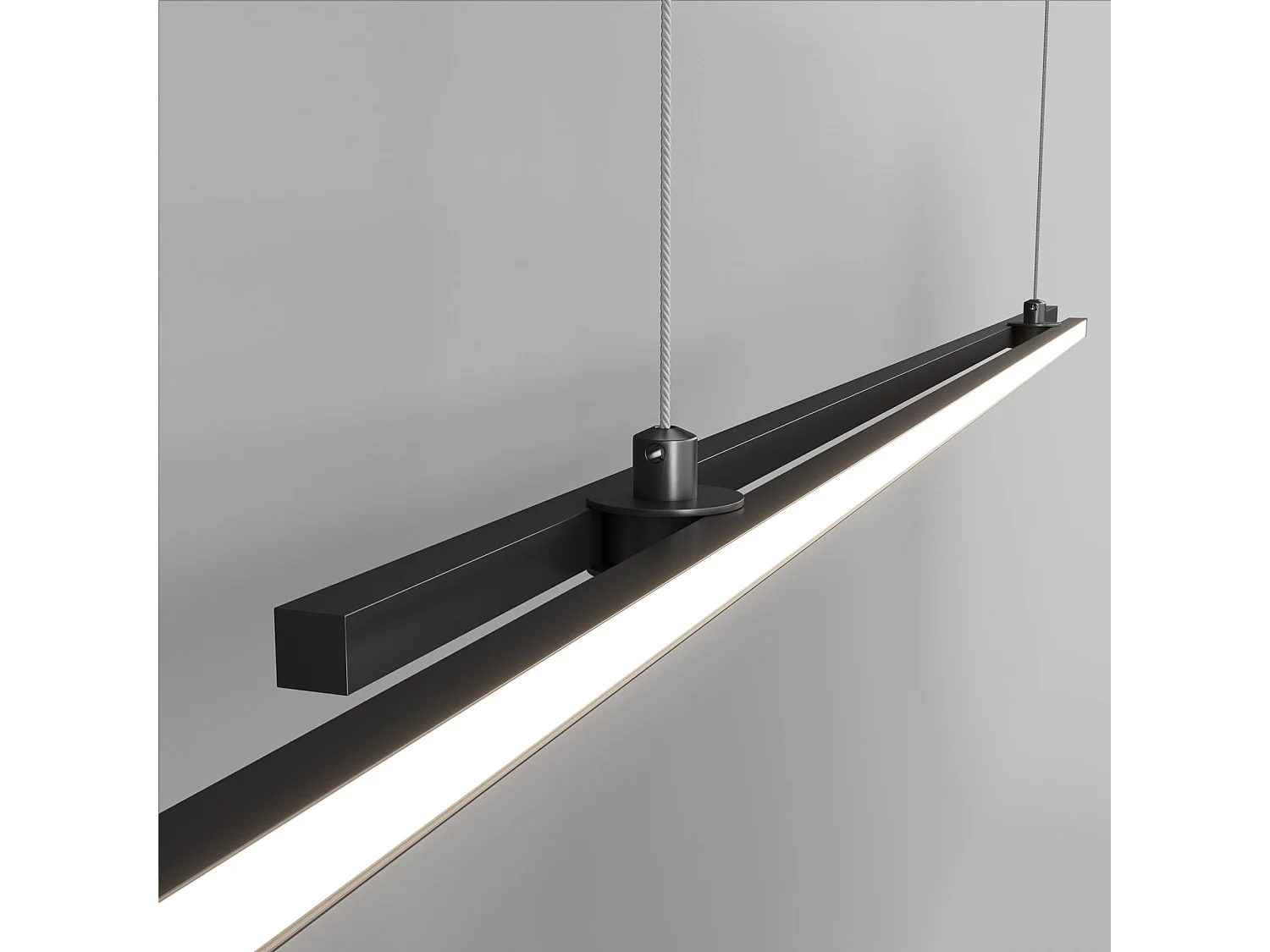 Lampadario A Sospensione Moderno Halo Alluminio Nero 2 Luci Led 48W