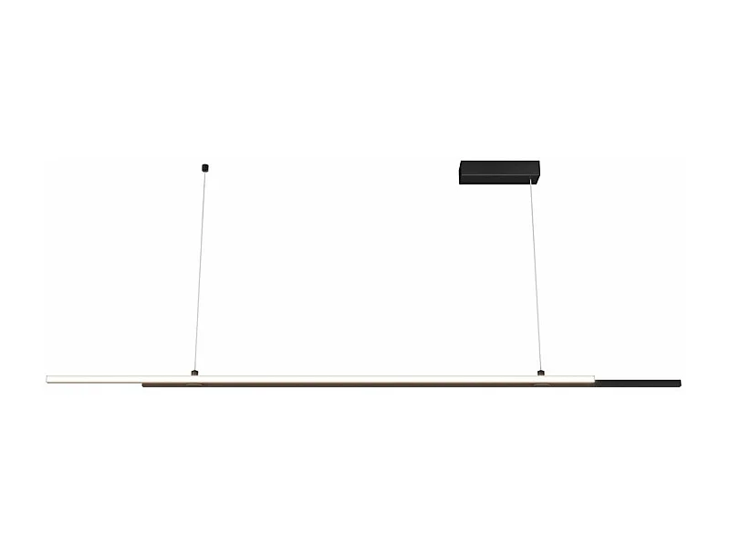 Lampadario A Sospensione Moderno Halo Alluminio Nero 2 Luci Led 48W