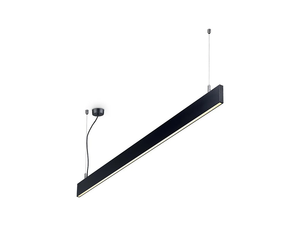 Luminaire suspendu décoratif linéaire intégré noir, 4000K