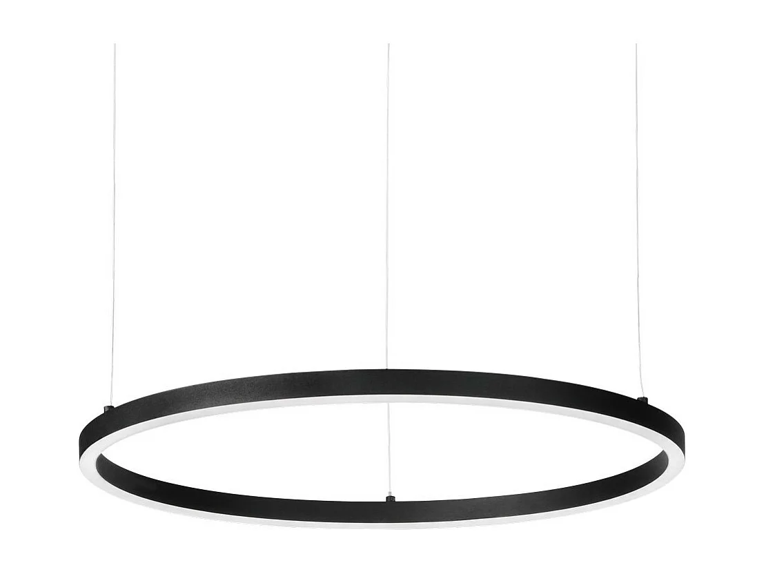 Ideal Lux ORACLE Plafonnier LED intégré Slim non dimmable rond 90cm noir, 4000K