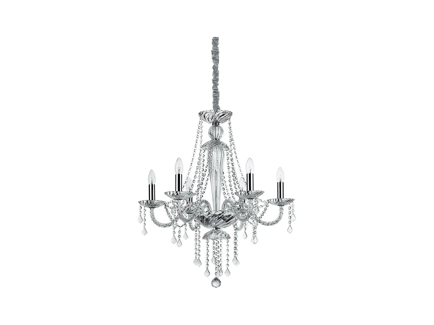 Ideal Lux Amadeus Suspension à 6 ampoules transparentes, E14