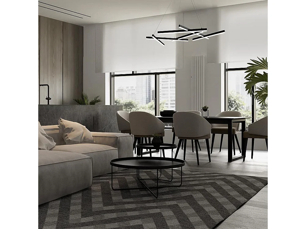Line Lámpara colgante de techo LED integrada negra