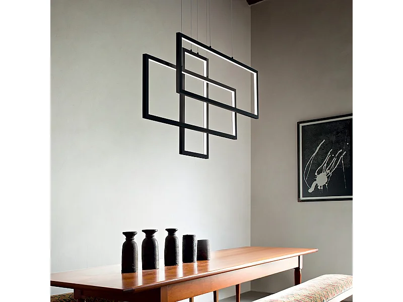 Dekorative integrierte LED-Pendelleuchte Schwarz, 93000K