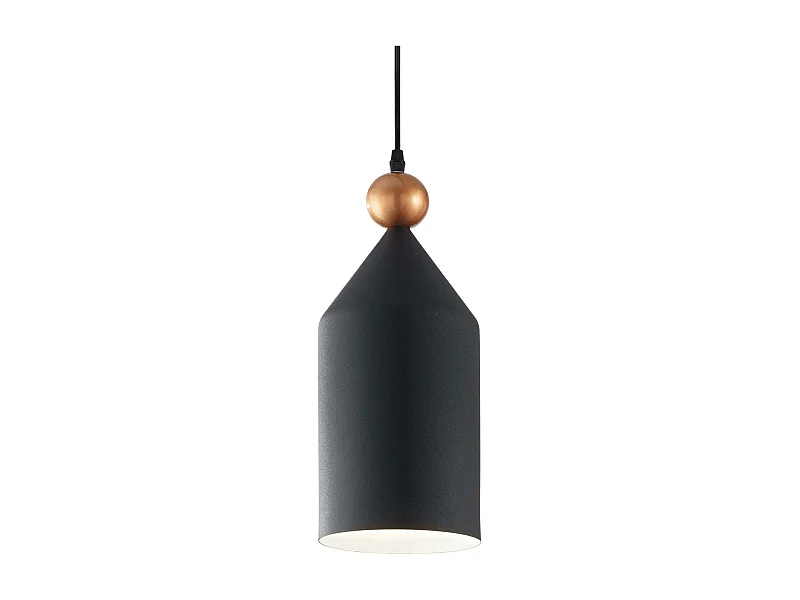 Ideal Lux Triade - Lampadario a sospensione a 1 luce a cupola nera