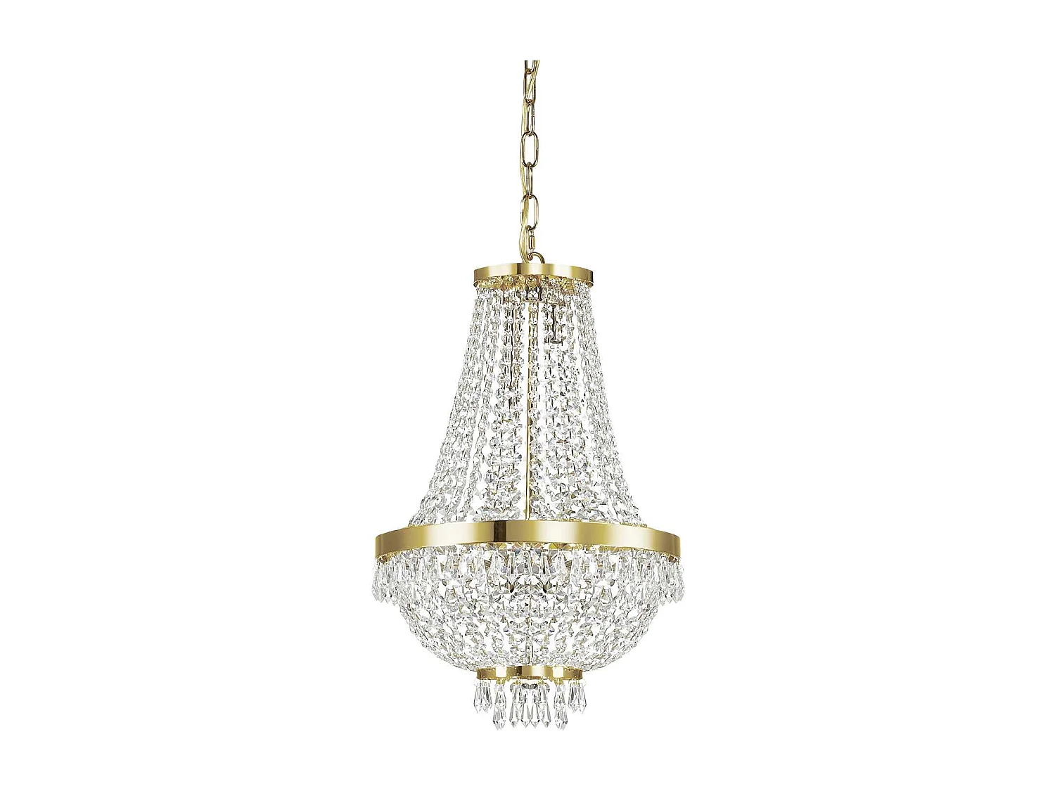 Ideal Lux Caesar - Lámpara de araña de cristal de 6 luces con acabado dorado, G9