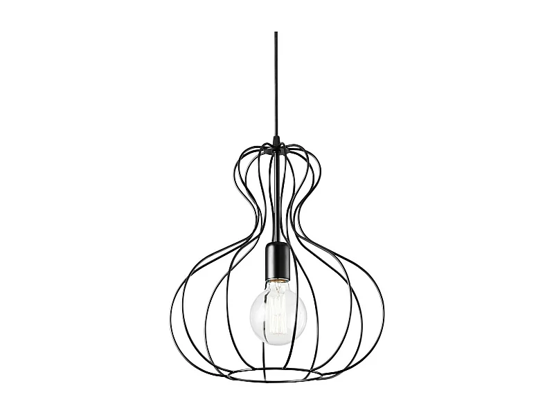 Ideal Lux Ampolla - 1 Licht Deckenanhänger Matt Black Cage Style, E27