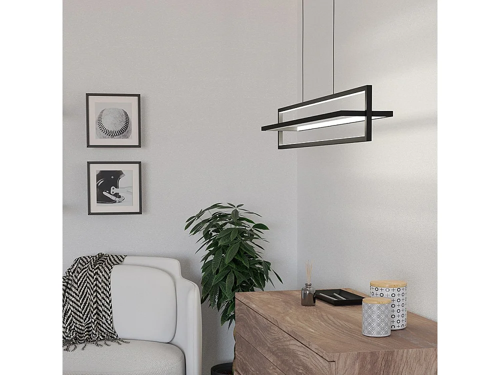 Lampadario Moderno Siberia Led Acciaio Nero